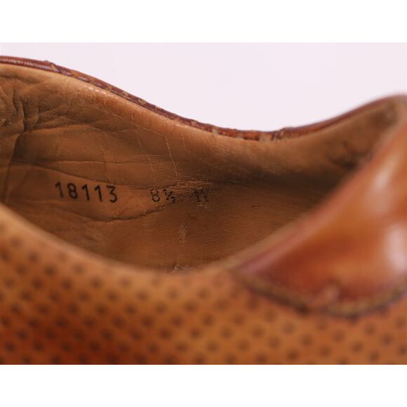 Magnanni Brown Perforated Low Top Leather Sneakers Men's US 8.5 M - Picture 10 of 10